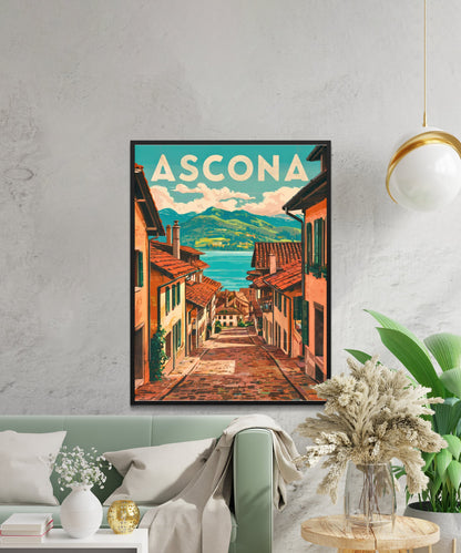 Ascona Vintage Travel Poster - Sun, Serenity, and Scenic Charm