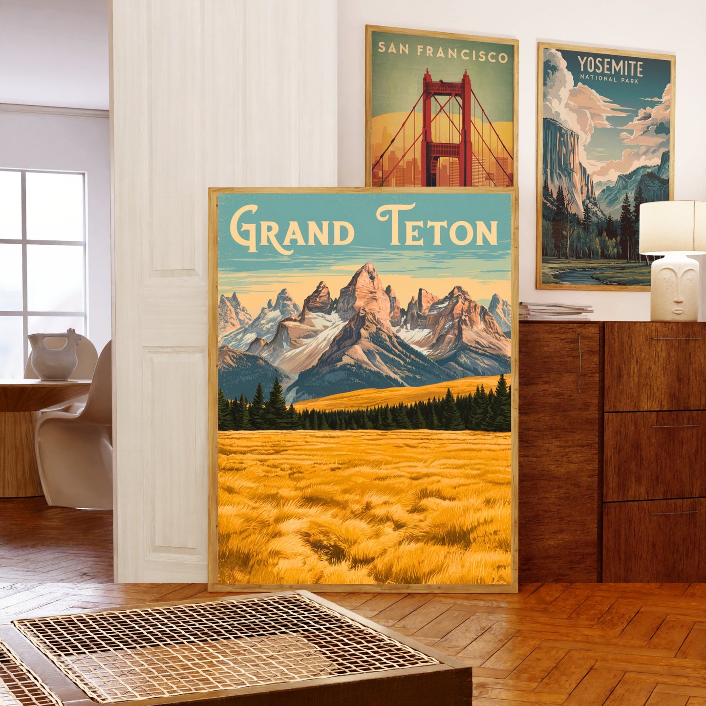 Grand Teton  Vintage Travel Poster  - Majestic Peaks