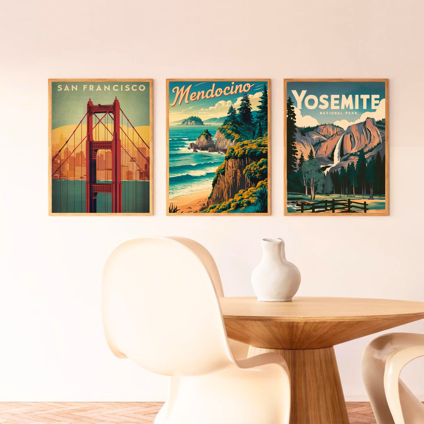 Mendocino Vintage Travel Poster