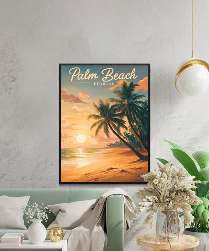 Palm Beach Vintage Travel Poster