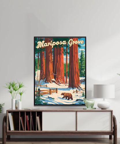 Mariposa Grove Vintage Travel Poster