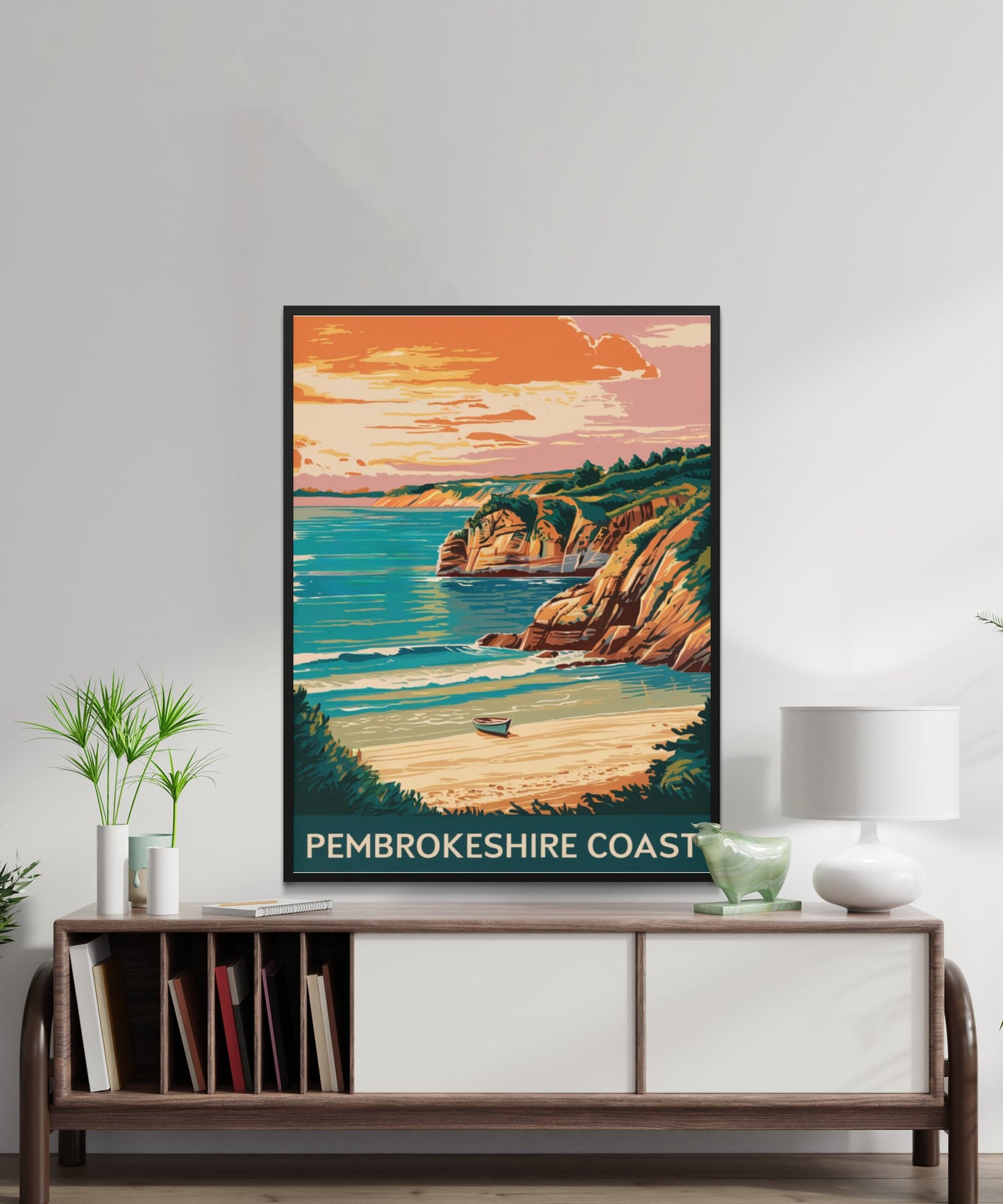 Pembrokeshire Vintage Travel Poster - Timeless Coastal Beauty