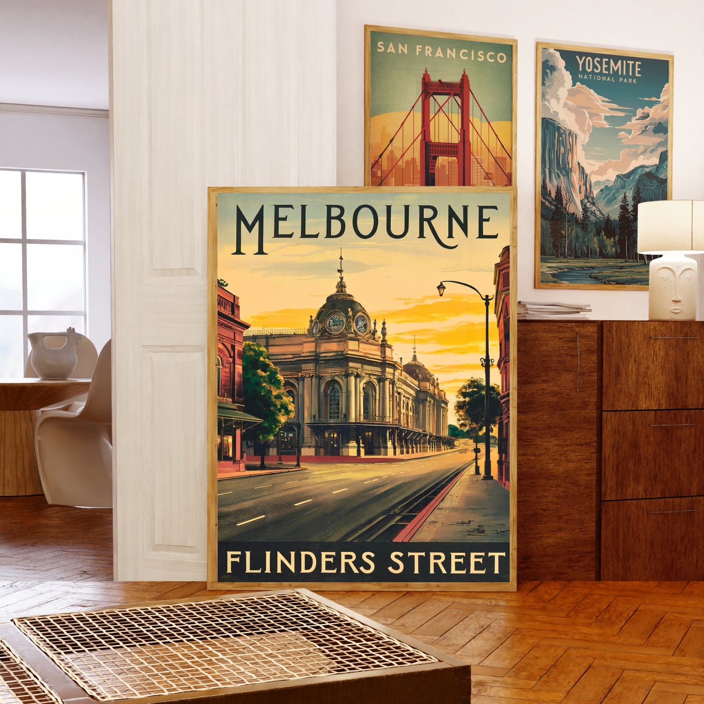 Flinders Street Vintage Travel Poster - Melbourne