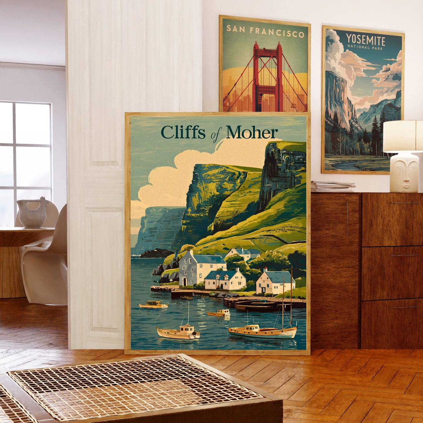 Cliffs of Moher Vintage Travel Poster - Edge of Ireland