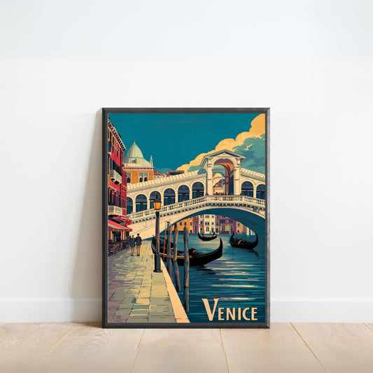 Venice Vintage Travel Poster - Classic Italian Charm