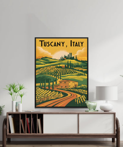 Tuscany Vintage Travel Poster