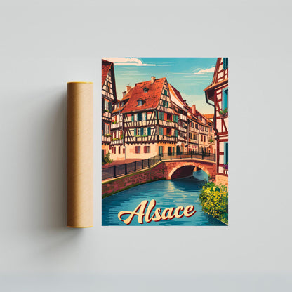 Alsace Vintage Travel Poster - Cultural Blend