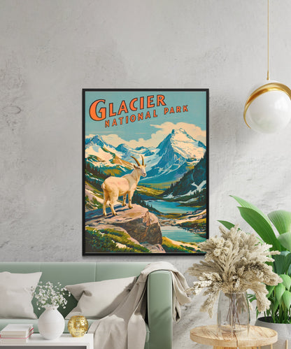 Glacier National Park Vintage Travel Poster