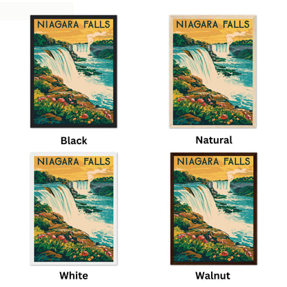 Niagara Falls Vintage Travel Poster - Majestic Waterfalls