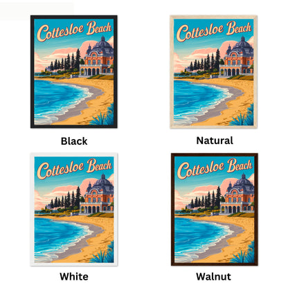 Cottesloe Beach Vintage Travel Poster