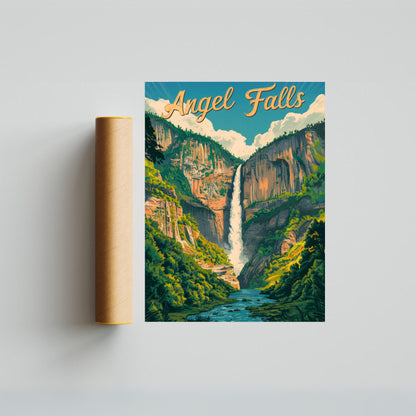 Angel Falls Vintage Travel Poster