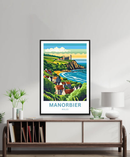 Manorbier Travel Poster