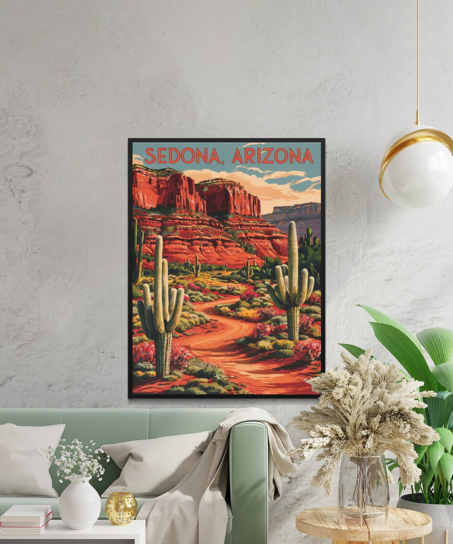 Sedona Vintage Travel Poster - Desert Oasis