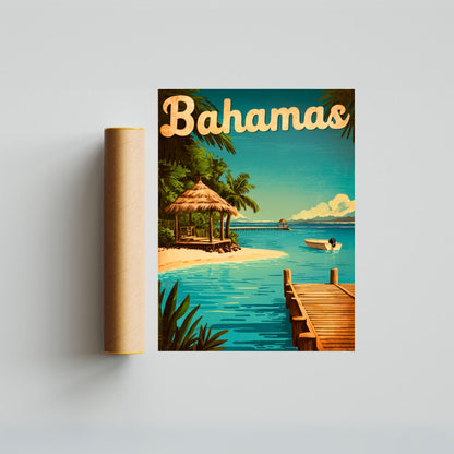 Bahamas Vintage Travel Poster