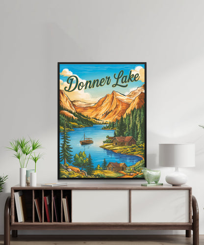 Donner Lake  Vintage Travel Poster