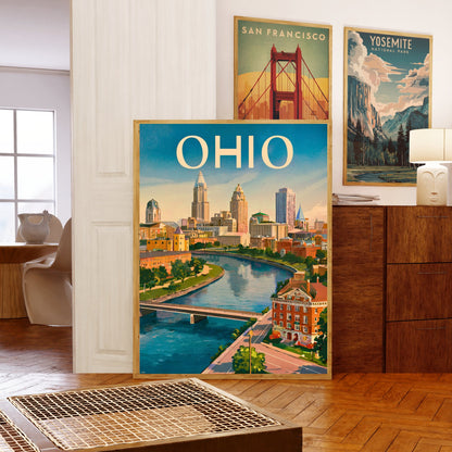 Ohio Vintage Travel Poster