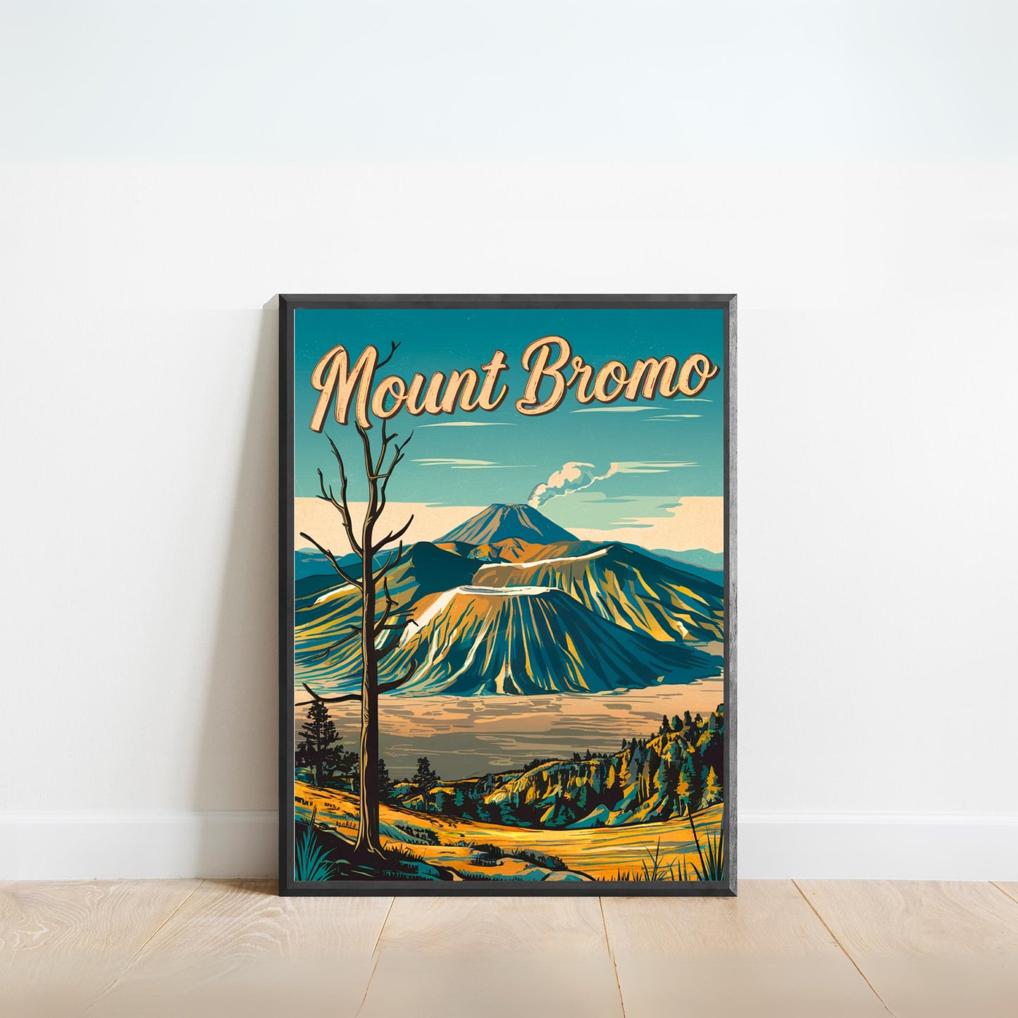 Mount Bromo Vintage Travel Poster - Mountain Ascent