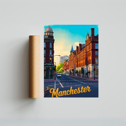 Manchester Vintage Travel Poster - Urban Revival