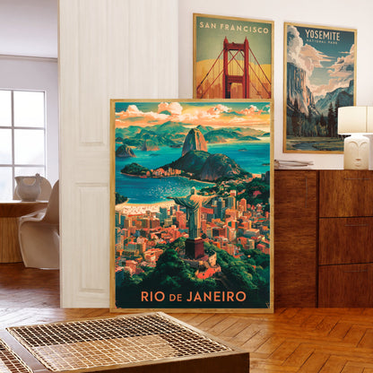 Rio De Janeiro Vintage Travel Poster