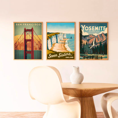 Seven Sisters Vintage Travel Poster