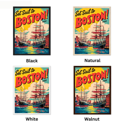 Boston Vintage Travel Poster - Retro Boston Print