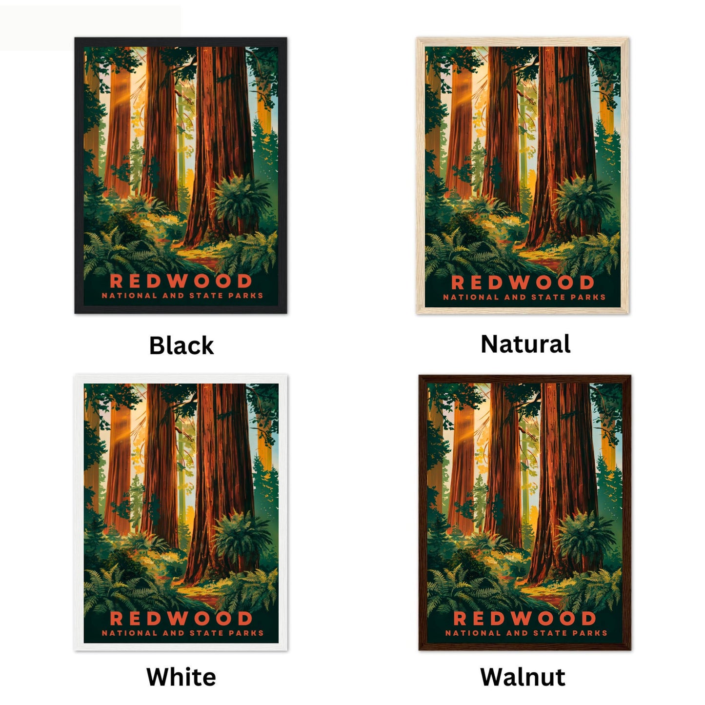 Redwood National and State Parks  Vintage Travel Poster - Giants of the Forest