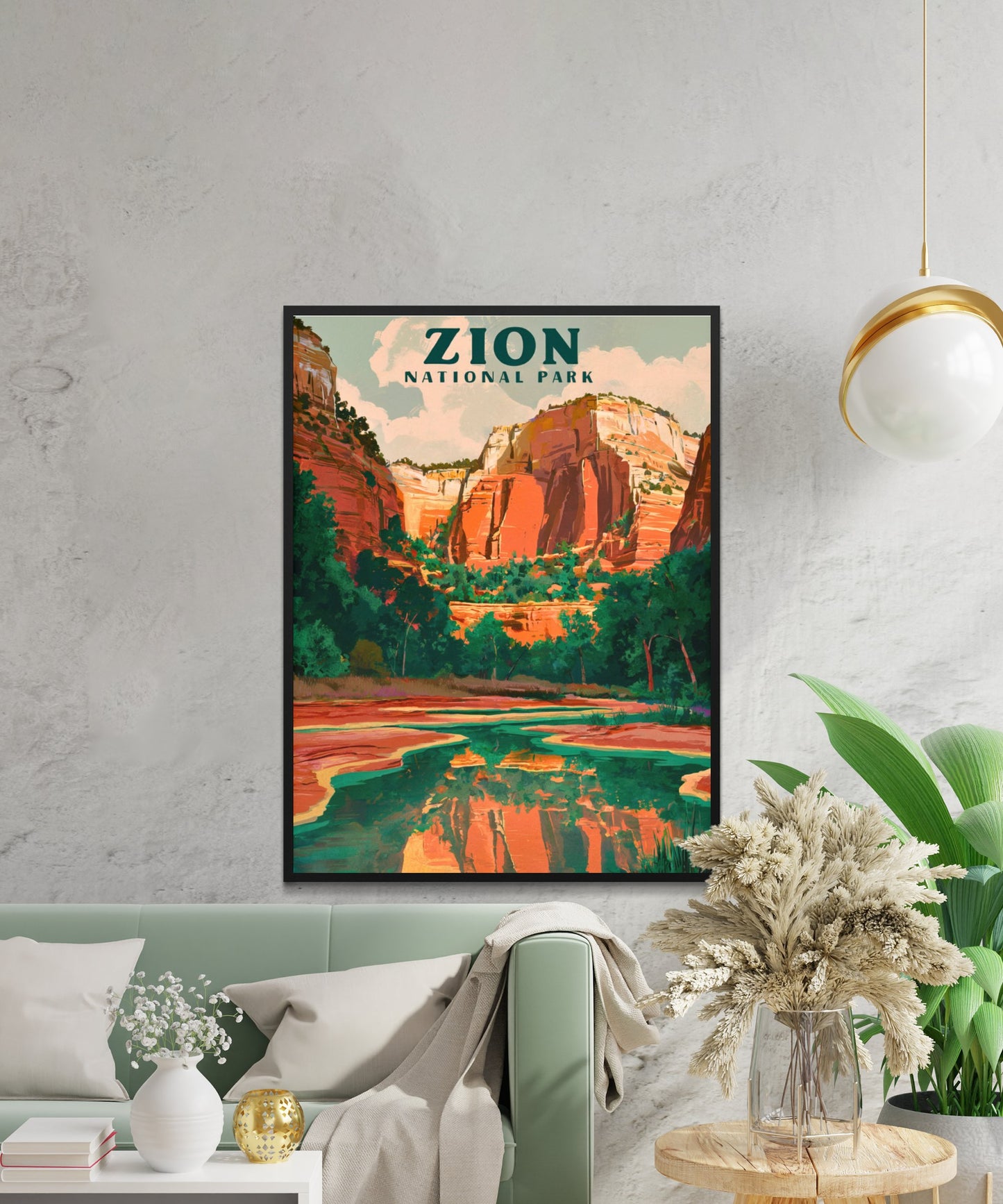 Zion National Park Vintage Travel Poster - Red Rock Majesty