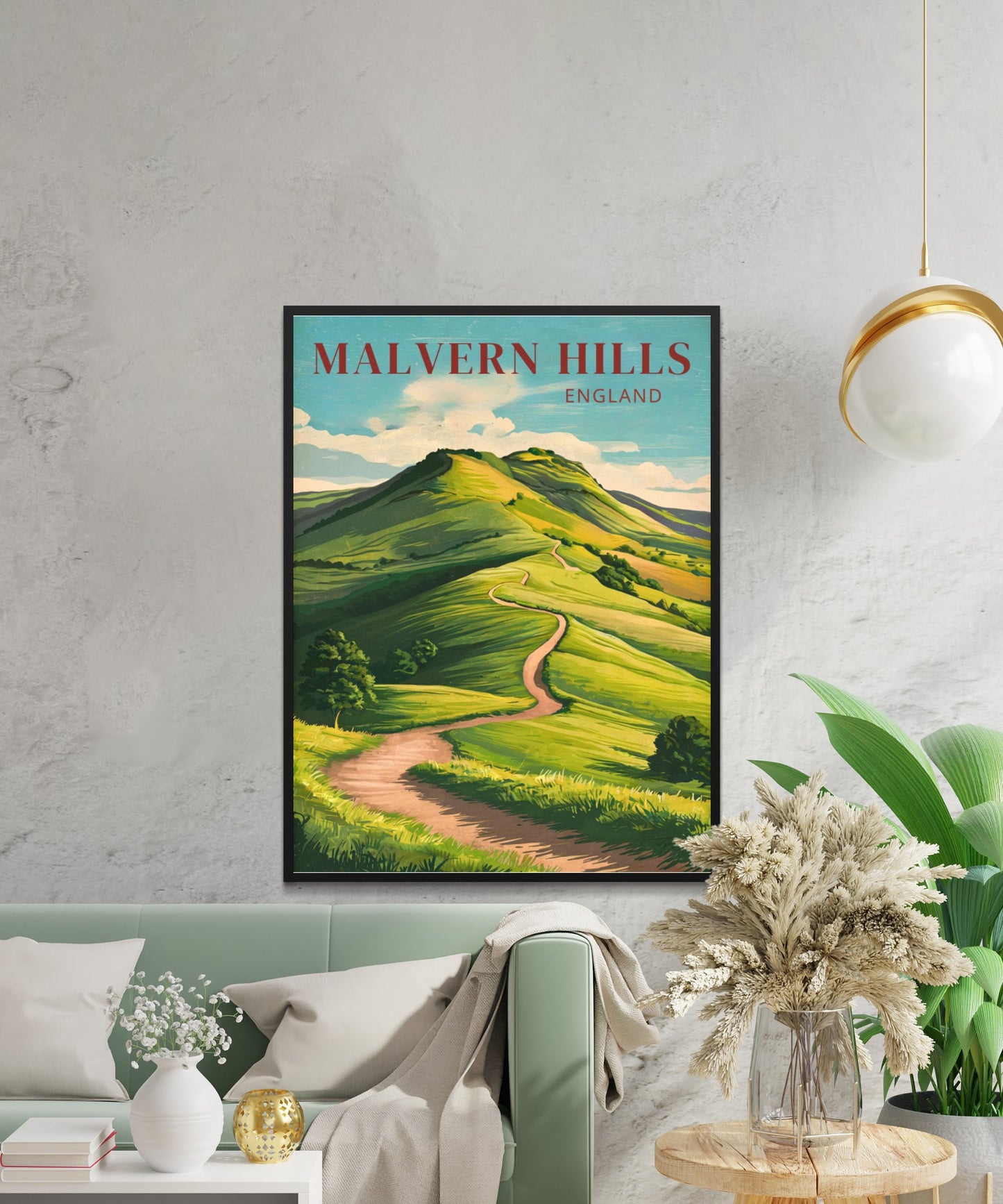 Malvern Hills Vintage Travel Poster