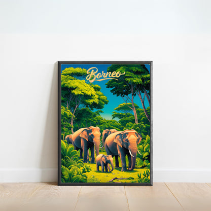 Borneo Vintage Travel Poster