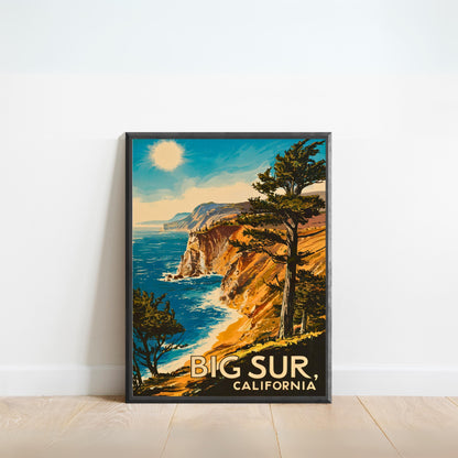 Big Sur Vintage Travel Poster - Timeless Coastal Majesty