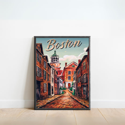 Boston Vintage Travel Poster - Timeless Cityscape