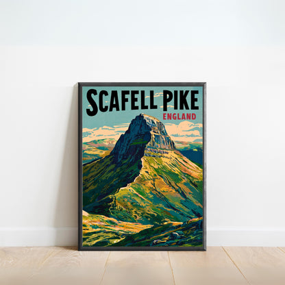 Scafell Pike Vintage Travel Poster  - Majestic Peak View