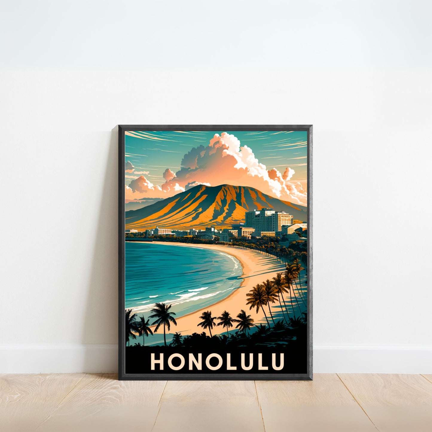 Honolulu Vintage Travel Poster