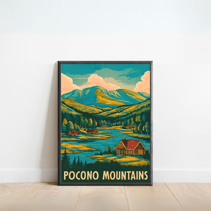 Pocono Mountains Vintage Travel Poster