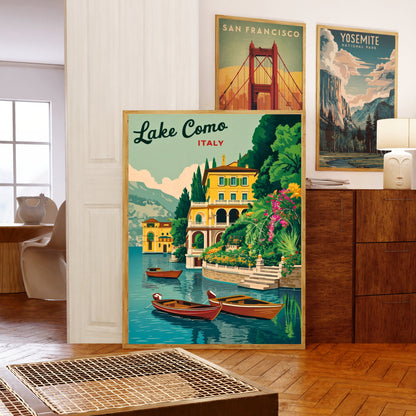 Lake Como Vintage Travel Poster