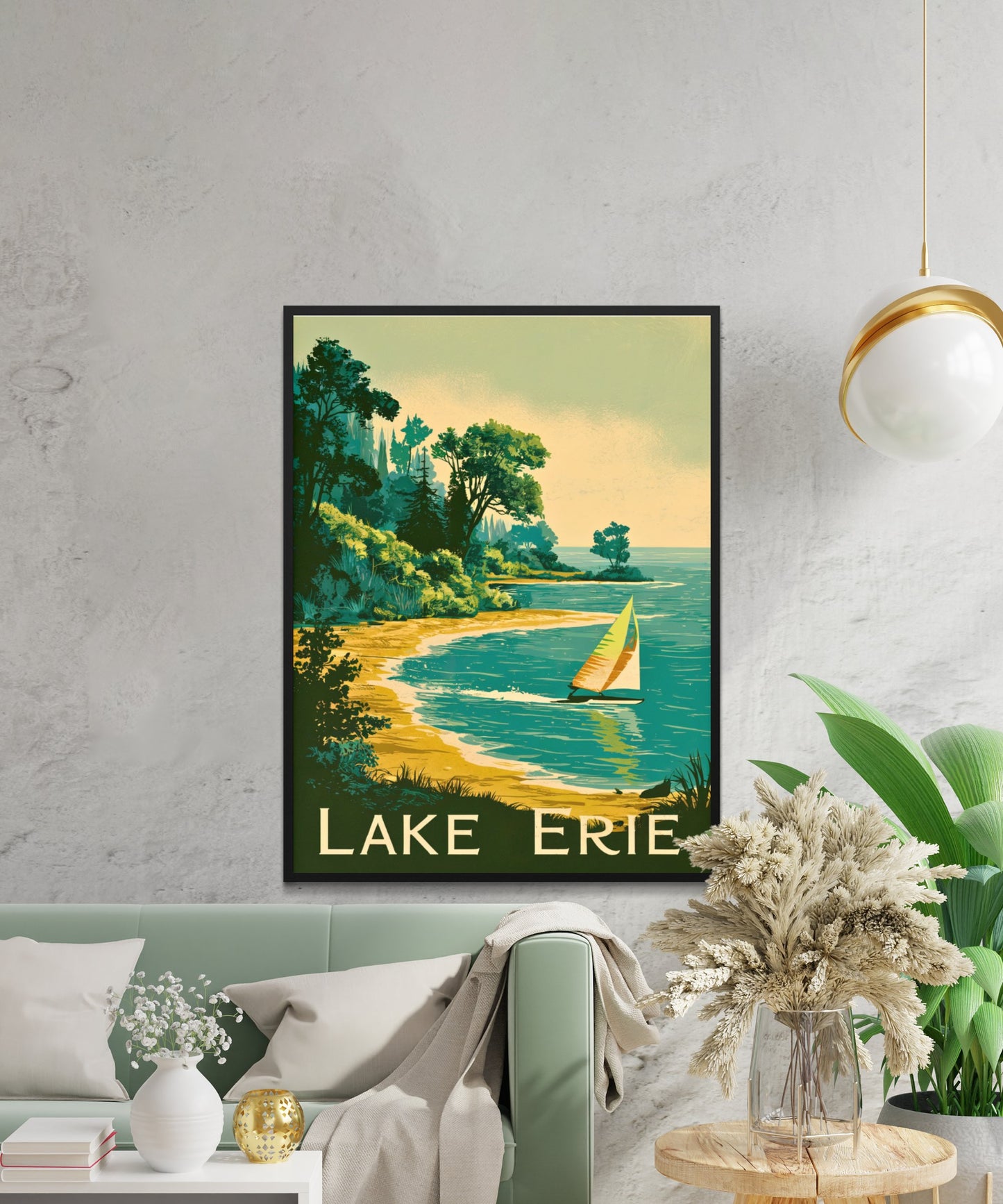 Lake Erie Vintage Travel Poster