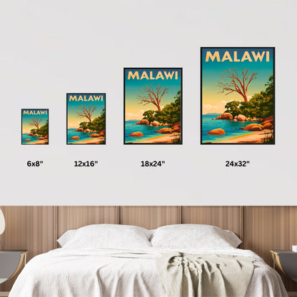 Lake Malawi Vintage Travel Poster