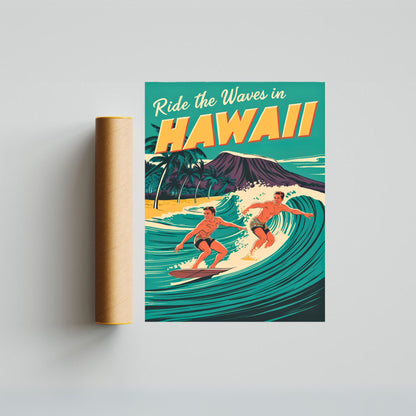 Hawaii Vintage Travel Poster - Island Paradise