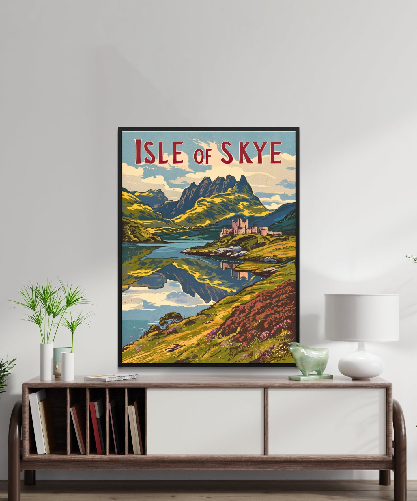 Isle of Skye Vintage Travel Poster - Highlands and Heather