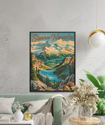 Sierra Nevada Vintage Travel Poster