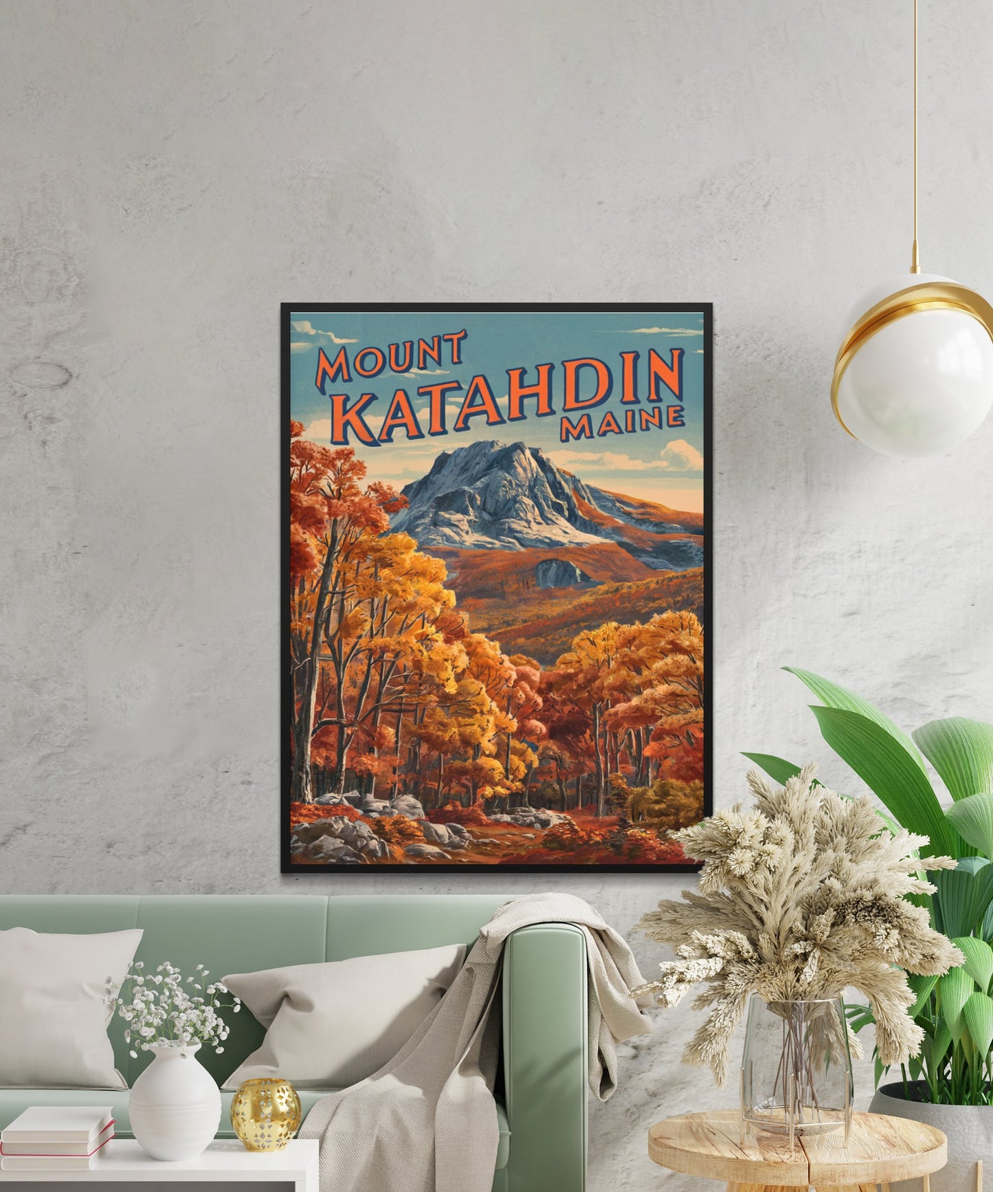 Mount Katahdin Vintage Travel Poster