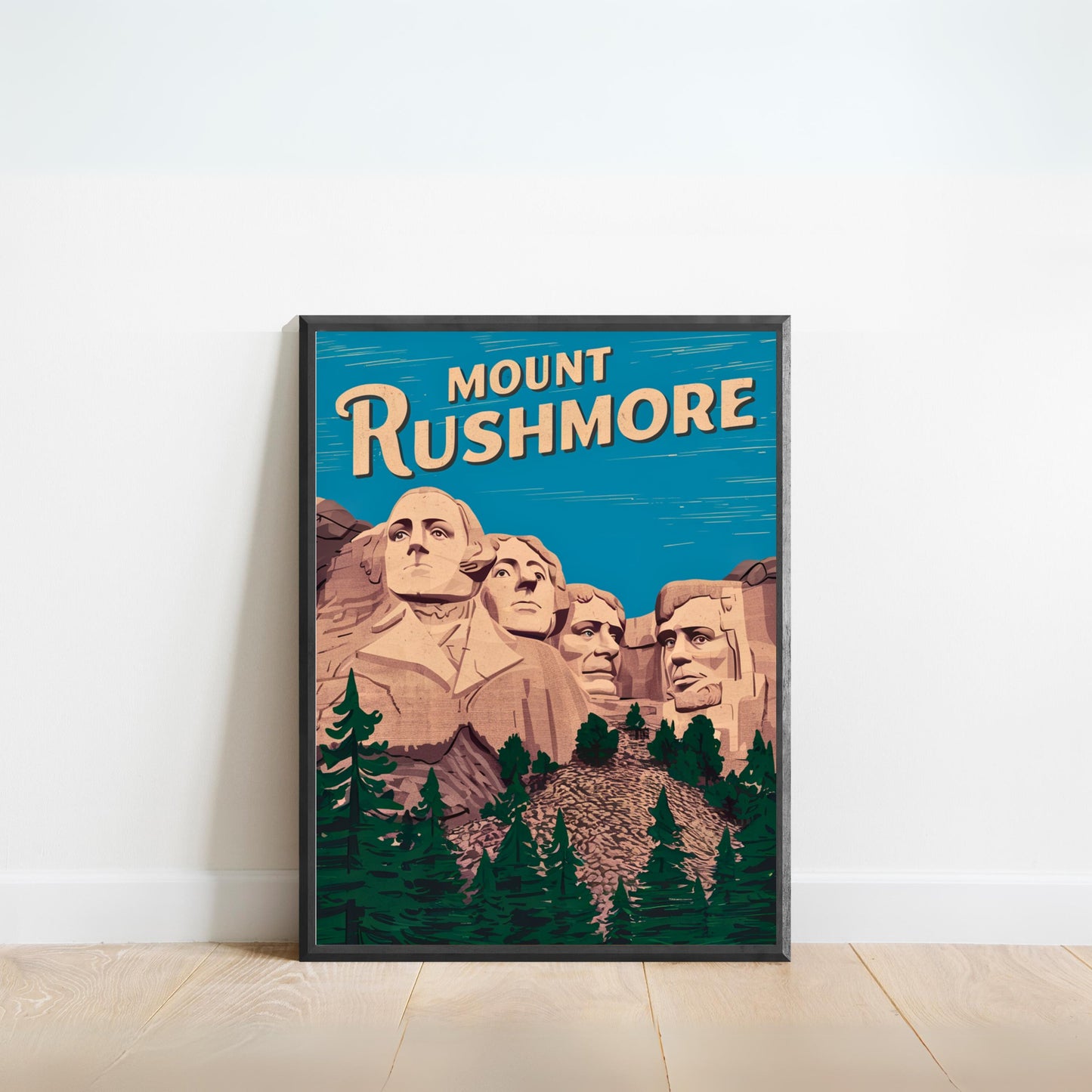 Mount Rushmore Vintage Travel Poster