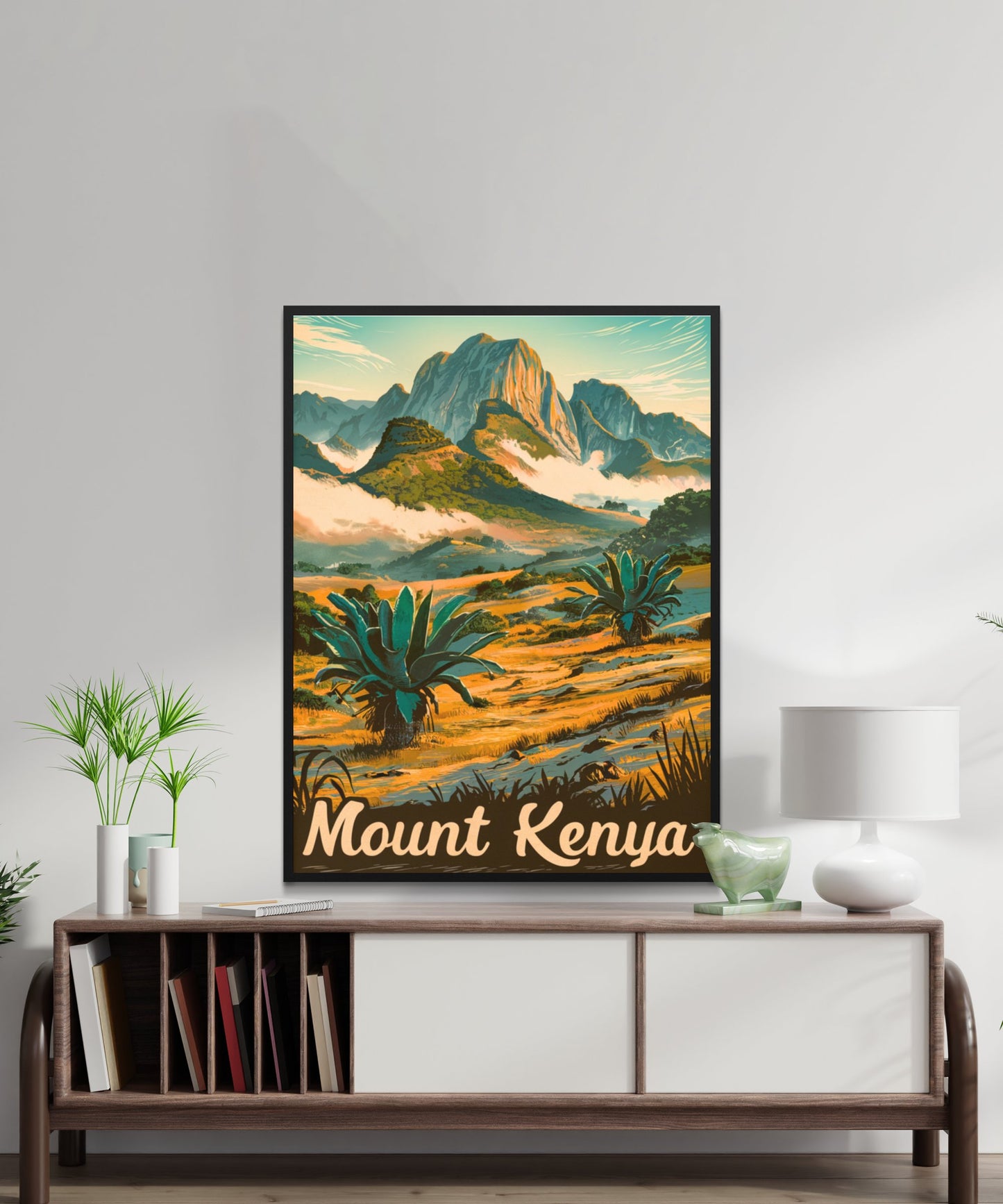 Mount Kenya Vintage Travel Poster