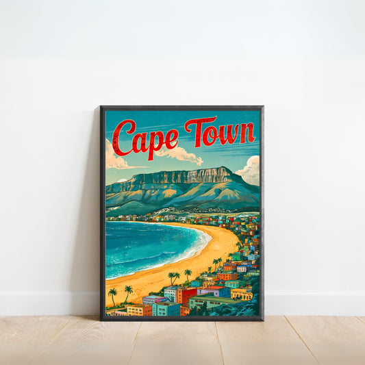 Cape Town Vintage Travel Poster - South Africa Landscape