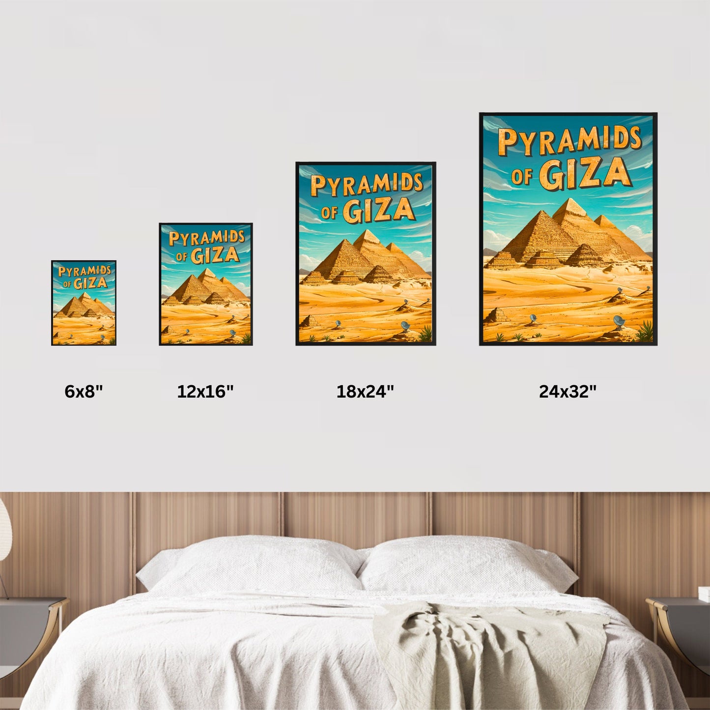 Pyramids of Giza Vintage Travel Poster