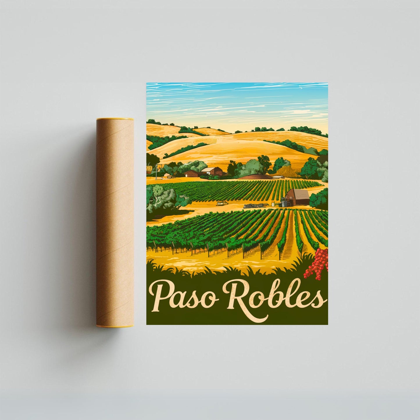 Paso Robles Vintage Travel Poster - Hot Springs