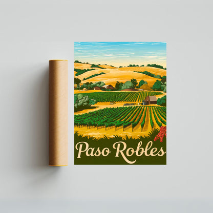 Paso Robles Vintage Travel Poster - Hot Springs