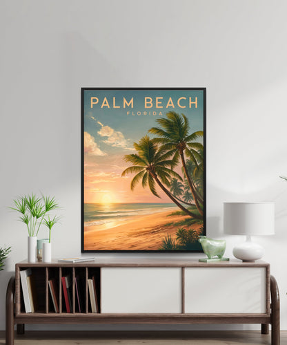 Palm Beach Vintage Travel Poster - Serene Shores