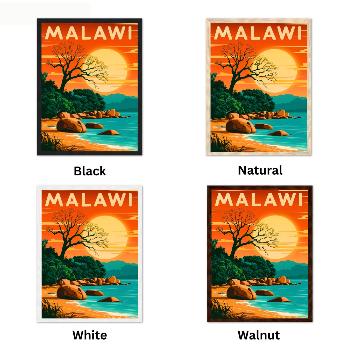 Lake Malawi Vintage Travel Poster - Outdoor Adventure