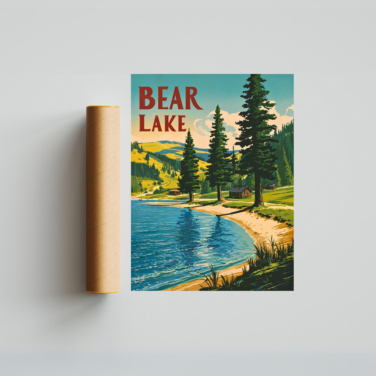 Bear Lake  Vintage Travel Poster - Utah's Gem of the Rockies